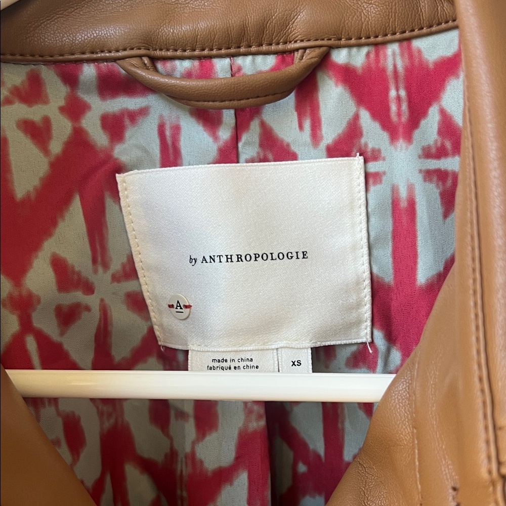 Anthropologie Tan Leather Jacket - Picture 2 of 4